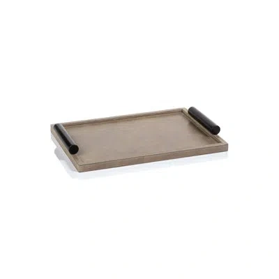 Zodax Cameroon Rectangular Mink Leather Serving Tray