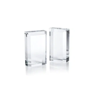 Zodax Carmac Crystal Glass Bookends In Clear