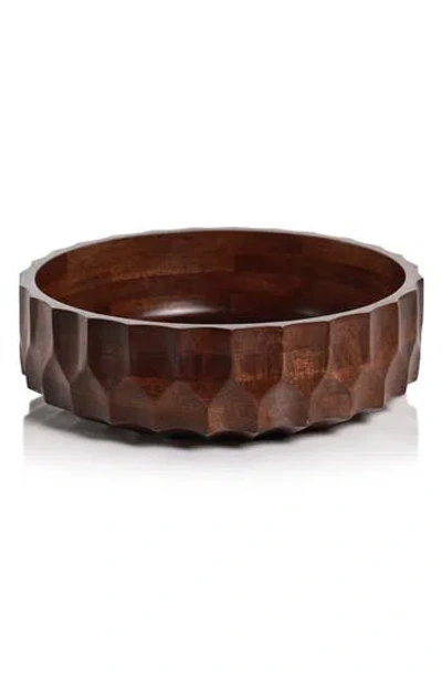 Zodax Carved Mango Wood Bowl In Brown