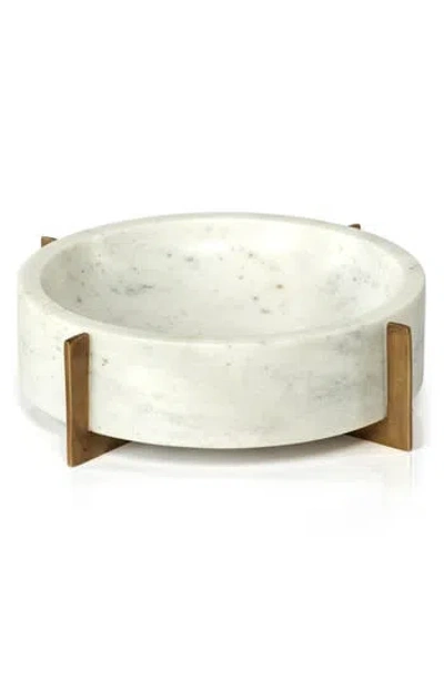 Zodax Catania Marble Footed Bowl In Neutral