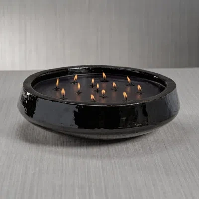Zodax Cedar Leaf & Hinoki Cypress Stoneware Outdoor Scented Candle In Black