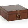 Zodax Chadwell Leather Decorative Box In Brown