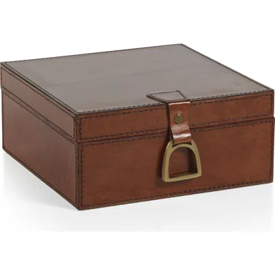 Zodax Chadwell Leather Decorative Box In Brown