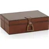 Zodax Chadwell Leather Decorative Box In Brown