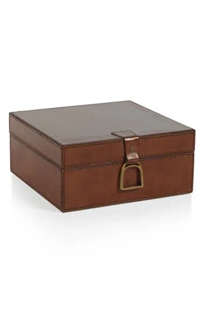 Zodax Chadwell Square Leather Decorative Box In Multi