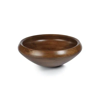 Zodax Crotone Wood Serving Bowl In Brown;dark Brown