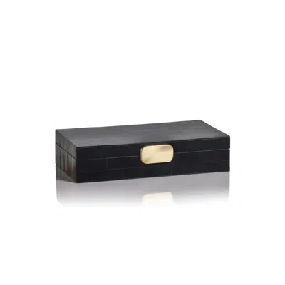 Zodax Decorative Box With Brass Knob In Black;gold