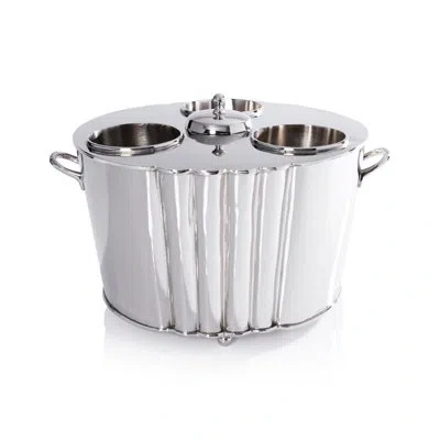 Zodax Dijon Brass 3-bottle Wine / Champagne Cooler In Nickel