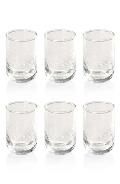 Zodax Etched Set Of 6 Shot Glasses In Transparent