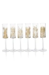 Zodax Festivity Set Of 4 Champagne Flutes In Gold