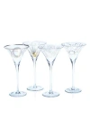 Zodax Festivity Set Of 4 Martini Glasses In Transparent