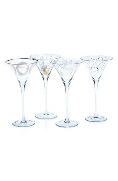 Zodax Festivity Set Of 4 Martini Glasses In Transparent