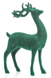 Zodax Flocked Deer Figurine In Green