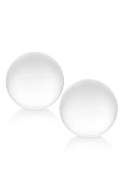 Zodax Frosted Decorative Set Of 2 Crystal Balls In White