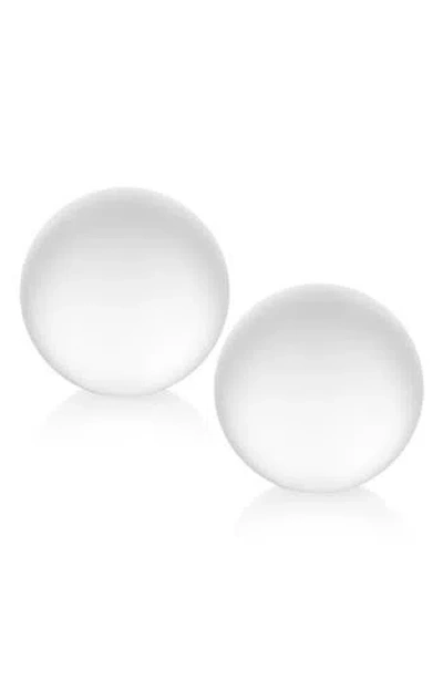 Zodax Frosted Decorative Set Of 2 Crystal Balls In White