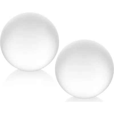 Zodax Frosted Decorative Set Of 2 Crystal Balls In White