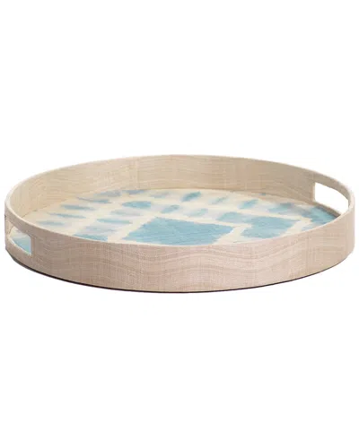Zodax Galera Tie Dye 16in Round Abaca Silk Tray
