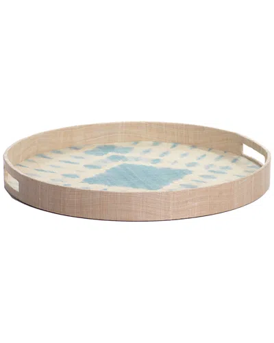 Zodax Galera Tie Dye 20in Round Abaca Silk Tray