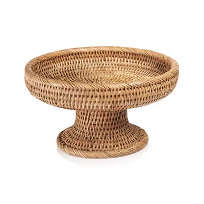 Zodax Heritage Weave Rattan Artistry Footed Bowl In Tan