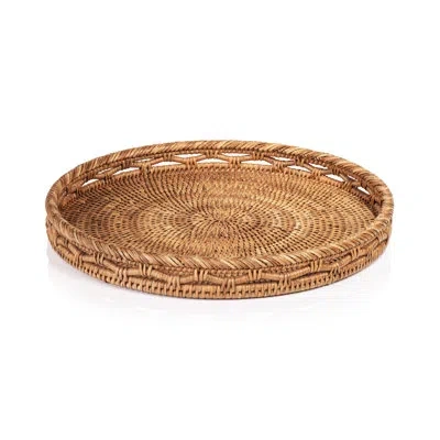 Zodax Heritage Weave Rattan Artistry Serving Tray