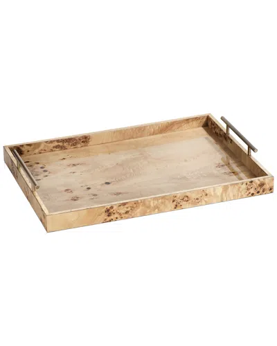 Zodax Holland 21in Long Burl Wood Design Rectangular Tray In Brown
