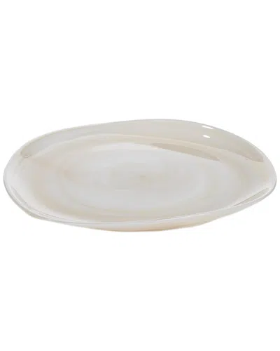 Zodax Ibiza 6pc Set 11.5in Free Flow Alabaster Glass Plate In Neutral