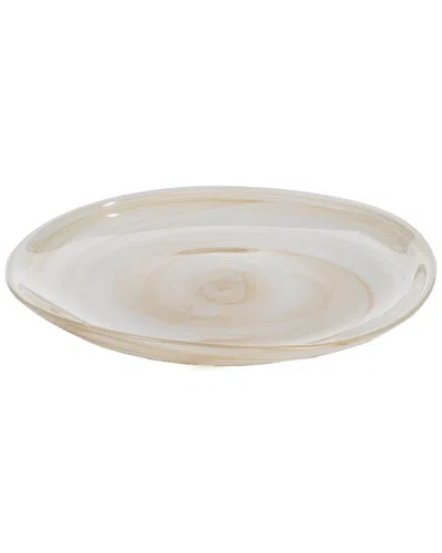 Zodax Ibiza 6pc Set 8.25in Free Flow Alabaster Glass Plate In Brown