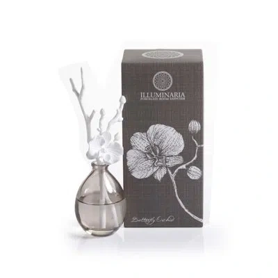 Zodax Illuminaria Butterfly Orchid Fragrance Porcelain Diffuser In Gray