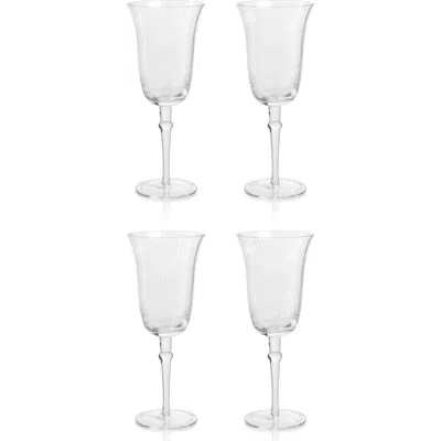 Zodax Julien Clear Optic Set Of 4 Wine Glasses In Transparent