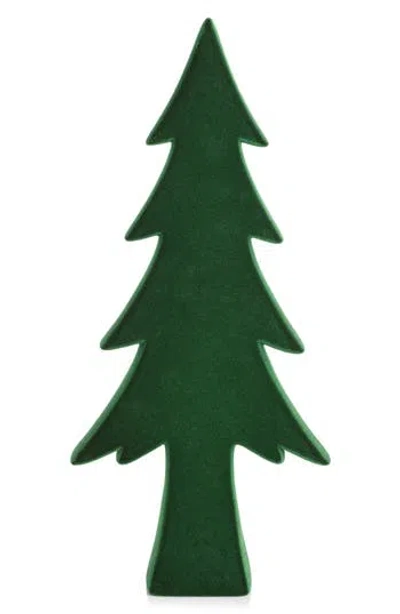 Zodax Kazuko Flocked Ceramic Tree Figurine In Green