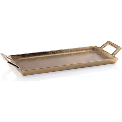 Zodax La Reserve Decorative Aluminum Tray In Brown