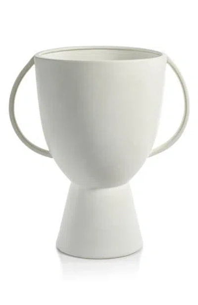 Zodax Lampton Matte Ceramic Vase In White