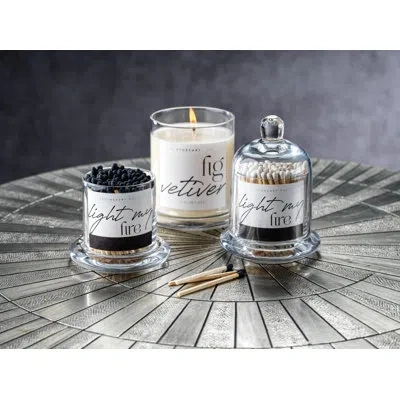 Zodax Light My Fire Safety Matches In Dome Jar In Black