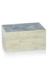 Zodax Mahar Herringbone Bone Decorative Box In Neutral