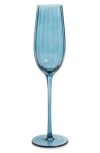 Zodax Malden Optic Set Of 4 Champagne Flutes In Blue