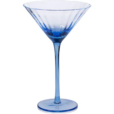 Zodax Malden Optic Set Of 4 Martini Glasses In Blue