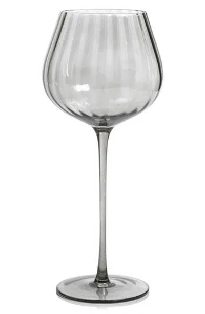 Zodax Malden Optic Set Of 4 Red Wine Glasses In Gray