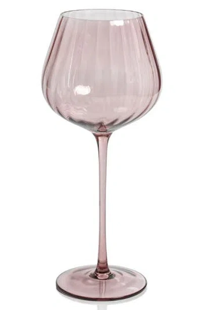 Zodax Malden Optic Set Of 4 Red Wine Glasses In Pink