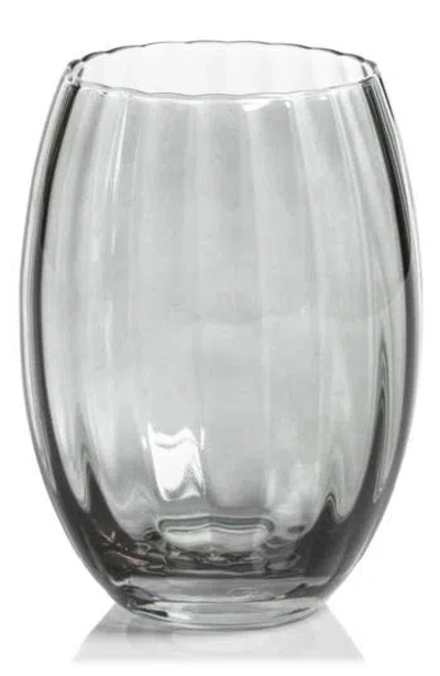 Zodax Malden Optic Set Of 4 Stemless Glasses In Gray