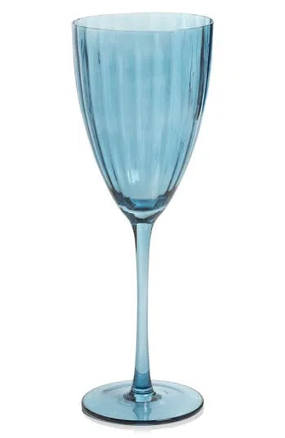 Zodax Malden Set Of 4 White Wine Glasses In Blue