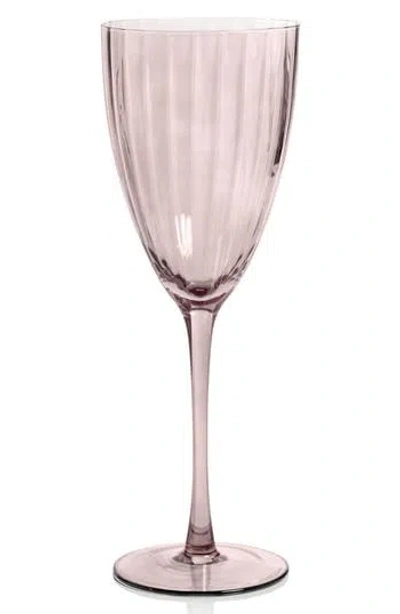 Zodax Malden Set Of 4 White Wine Glasses In Pink
