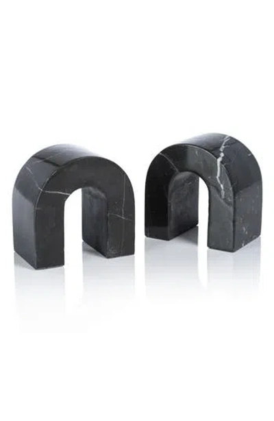 Zodax Martil Set Of 2 Marble Bookends In Black