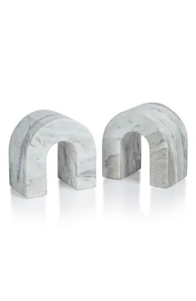 Zodax Martil Set Of 2 Marble Bookends In Gray