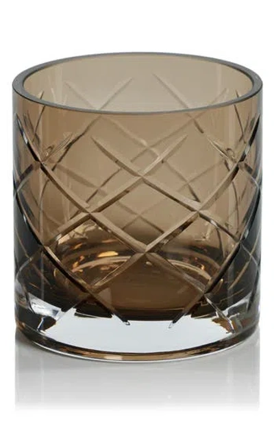 Zodax Martina Hand Cut Glass Vase In Brown