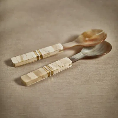 Zodax Matteo Horn 2 Piece Salad Servers Set