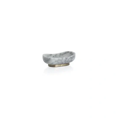 Zodax Mawson Marble Serving Bowl In White;gray