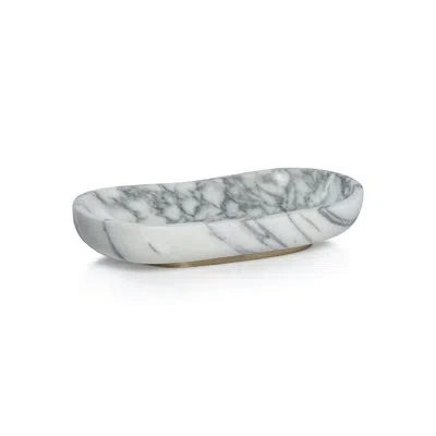 Zodax Mawson Marble Serving Bowl In White;gray