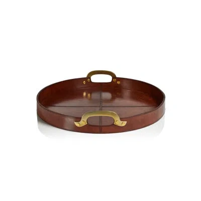 Zodax Mdf/ Cardboard/ Leather/ Aluminum Tray In Almond Brown