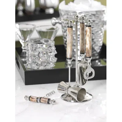 Zodax Mikhola 5 Piece Bar Tool Set With Bone Handles