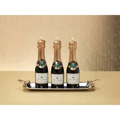 Zodax Mini Champagne Bottle Novelty Candle In Black;gold